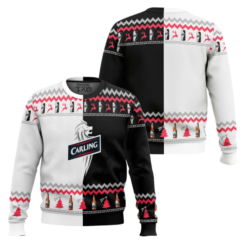 Hooktab Carling Lager Beer Ugly Christmas Sweater Hooktab Carling Lager Beer Ugly Christmas Sweater