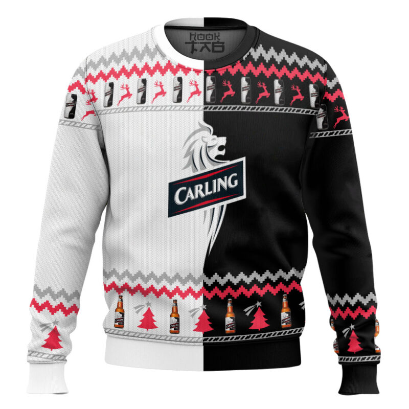 Hooktab Carling Lager Beer Ugly Christmas Sweater Hooktab Carling Lager Beer Ugly Christmas Sweater
