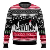 Hooktab Carling United Kingdom Beer Ugly Christmas Sweater