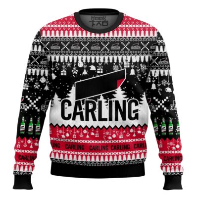 Hooktab Carling United Kingdom Beer Ugly Christmas Sweater