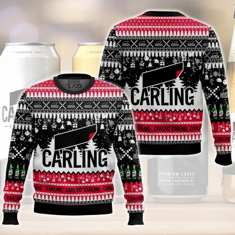 Hooktab Carling United Kingdom Beer Ugly Christmas Sweater Hooktab Carling United Kingdom Beer Ugly Christmas Sweater