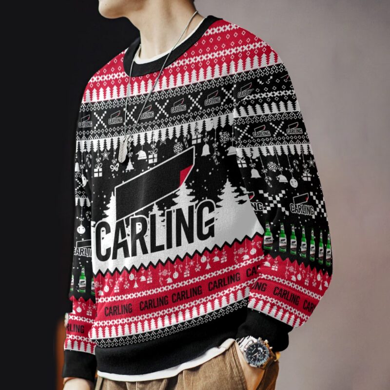 Hooktab Carling United Kingdom Beer Ugly Christmas Sweater Hooktab Carling United Kingdom Beer Ugly Christmas Sweater