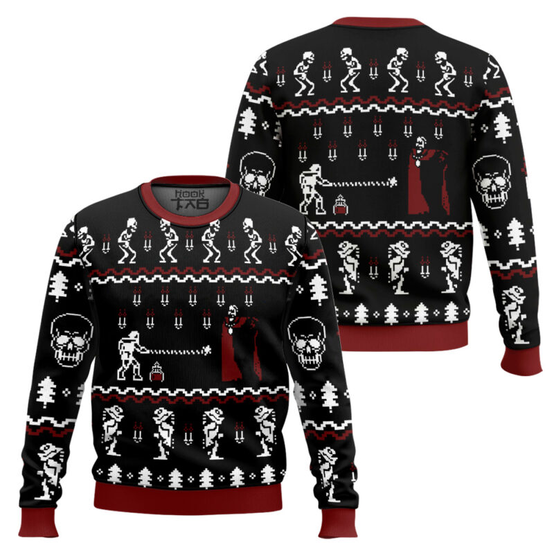 Hooktab Castlevania 1986 Classic Ugly Christmas Sweater Hooktab Castlevania 1986 Classic Ugly Christmas Sweater