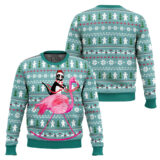 Hooktab Cat And Flamingo Ugly Christmas Sweater