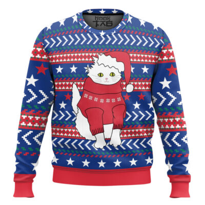 Hooktab Cat In Jumper Ugly Christmas Sweater