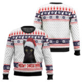 Hooktab Cat Meowy Christmas Ugly Christmas Sweater