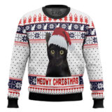 Hooktab Cat Meowy Christmas Ugly Christmas Sweater