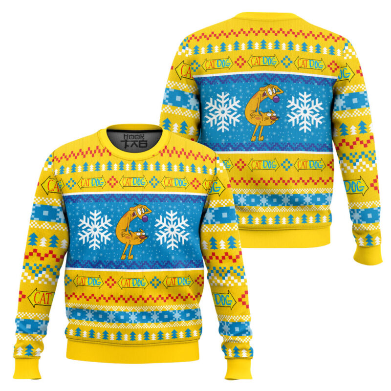 Hooktab CatDog Nickelodeon Ugly Christmas Sweater Hooktab CatDog Nickelodeon Ugly Christmas Sweater