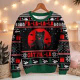 Hooktab Catzila Black Cat Ugly Christmas Sweater