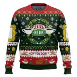 Hooktab Central Perk How You Doin' Friends Ugly Christmas Sweater