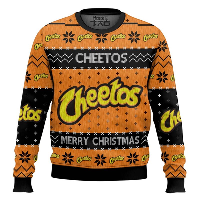 Hooktab Cheetos Snack Ugly Christmas Sweater Hooktab Cheetos Snack Ugly Christmas Sweater