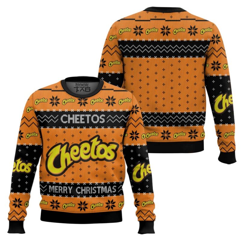 Hooktab Cheetos Snack Ugly Christmas Sweater Hooktab Cheetos Snack Ugly Christmas Sweater