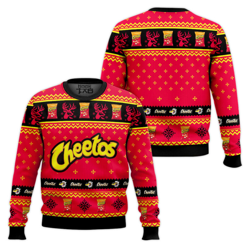 Hooktab Cheetos Ugly Christmas Sweater Hooktab Cheetos Ugly Christmas Sweater