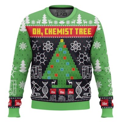 Hooktab Chemist Tree Science Ugly Christmas Sweater
