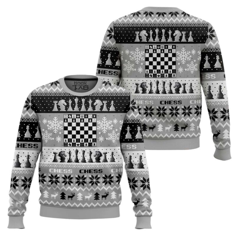 Hooktab Chess Board Games Ugly Christmas Sweater Hooktab Chess Board Games Ugly Christmas Sweater