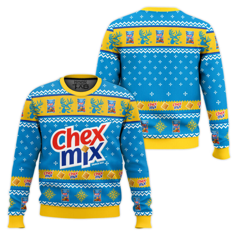 Hooktab Chex Mix Ugly Christmas Sweater Hooktab Chex Mix Ugly Christmas Sweater