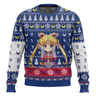 Hooktab Chibi Usagi Tsukino Sailor Moon Ugly Christmas Sweater