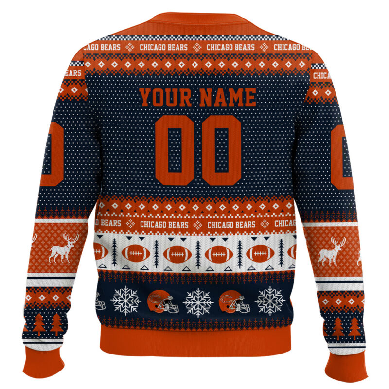Hooktab Chicago Bears - Custom Name And Number Ugly Sweater Hooktab Chicago Bears - Custom Name And Number Ugly Sweater