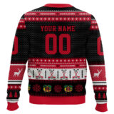 Hooktab Chicago Blackhawks - Custom Name And Number Ugly Sweater