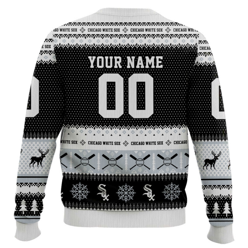 Hooktab Chicago White Sox - Custom Name And Number Ugly Sweater Hooktab Chicago White Sox - Custom Name And Number Ugly Sweater