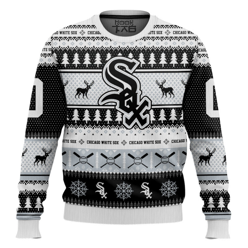 Hooktab Chicago White Sox - Custom Name And Number Ugly Sweater