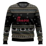 Hooktab Chick-fil-a - Custom Name Ugly Christmas Sweater