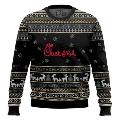 Hooktab Chick-fil-a - Custom Name Ugly Christmas Sweater