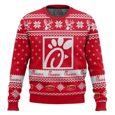 Hooktab Chick-fil-a Fast Food Ugly Christmas Sweater