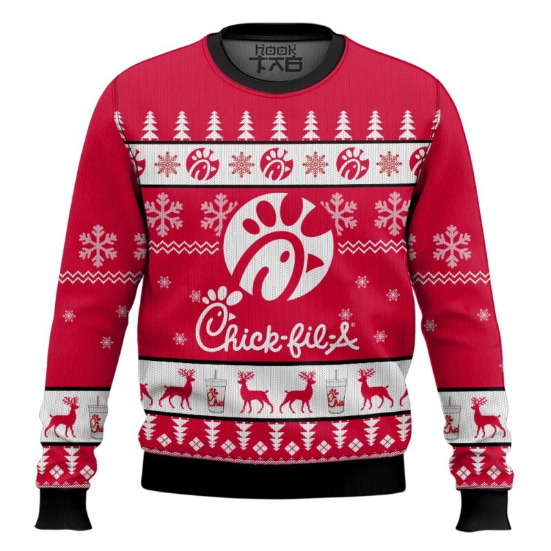 Hooktab Chick-fil-a Ugly Christmas Sweater