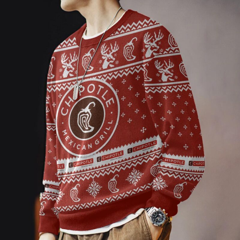 Hooktab Chipotle Mexican Grill Ugly Christmas Sweater Hooktab Chipotle Mexican Grill Ugly Christmas Sweater