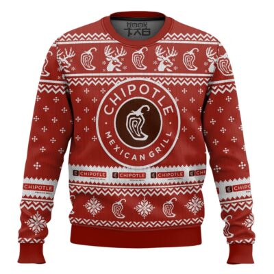 Hooktab Chipotle Mexican Grill Ugly Christmas Sweater