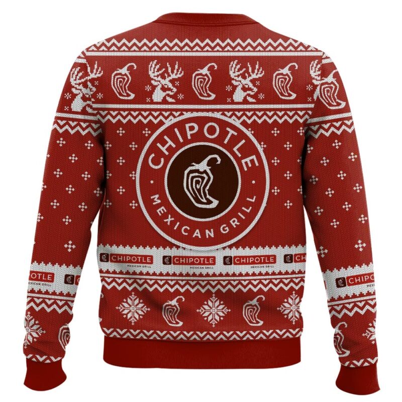 Hooktab Chipotle Mexican Grill Ugly Christmas Sweater Hooktab Chipotle Mexican Grill Ugly Christmas Sweater