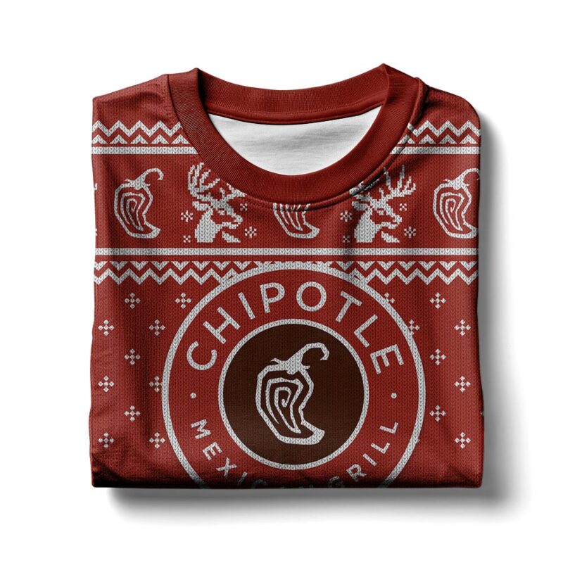 Hooktab Chipotle Mexican Grill Ugly Christmas Sweater Hooktab Chipotle Mexican Grill Ugly Christmas Sweater