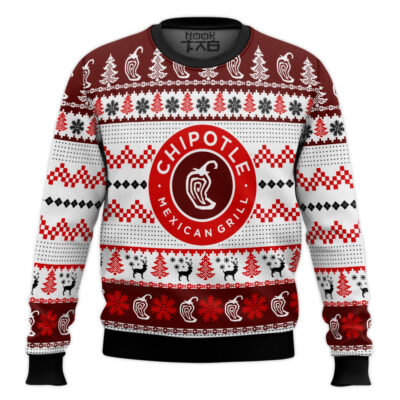 Hooktab Chipotle Mexican's Grill Ugly Christmas Sweater
