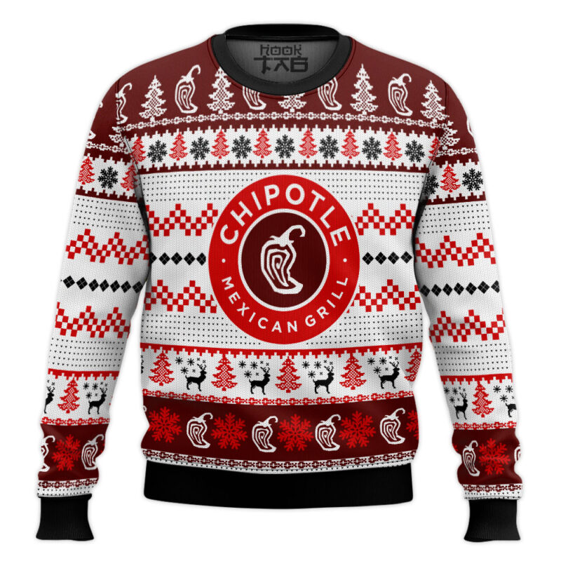 Hooktab Chipotle Mexican's Grill Ugly Christmas Sweater