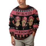 Hooktab Chopper Don't Call Me Cute! I'm A Monster! One Piece Ugly Christmas Sweater