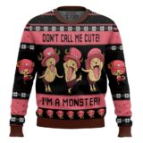 Hooktab Chopper Don't Call Me Cute! I'm A Monster! One Piece Ugly Christmas Sweater