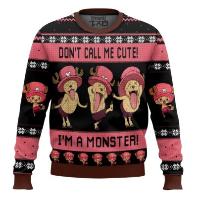 Hooktab Chopper Don't Call Me Cute! I'm A Monster! One Piece Ugly Christmas Sweater
