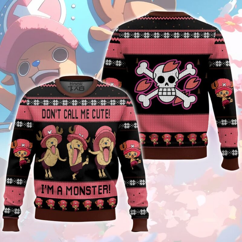 Hooktab Chopper Don't Call Me Cute! I'm A Monster! One Piece Ugly Christmas Sweater Hooktab Chopper Don't Call Me Cute! I'm A Monster! One Piece Ugly Christmas Sweater