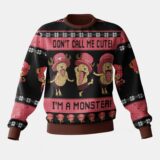 Hooktab Chopper Don't Call Me Cute! I'm A Monster! One Piece Ugly Christmas Sweater