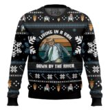Hooktab Chris Farley Livin' In A Van Down By The River Saturday Night Live Ugly Christmas Sweater