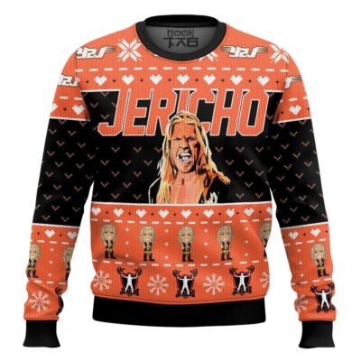 Hooktab Chris Jericho WWE Ugly Christmas Sweater