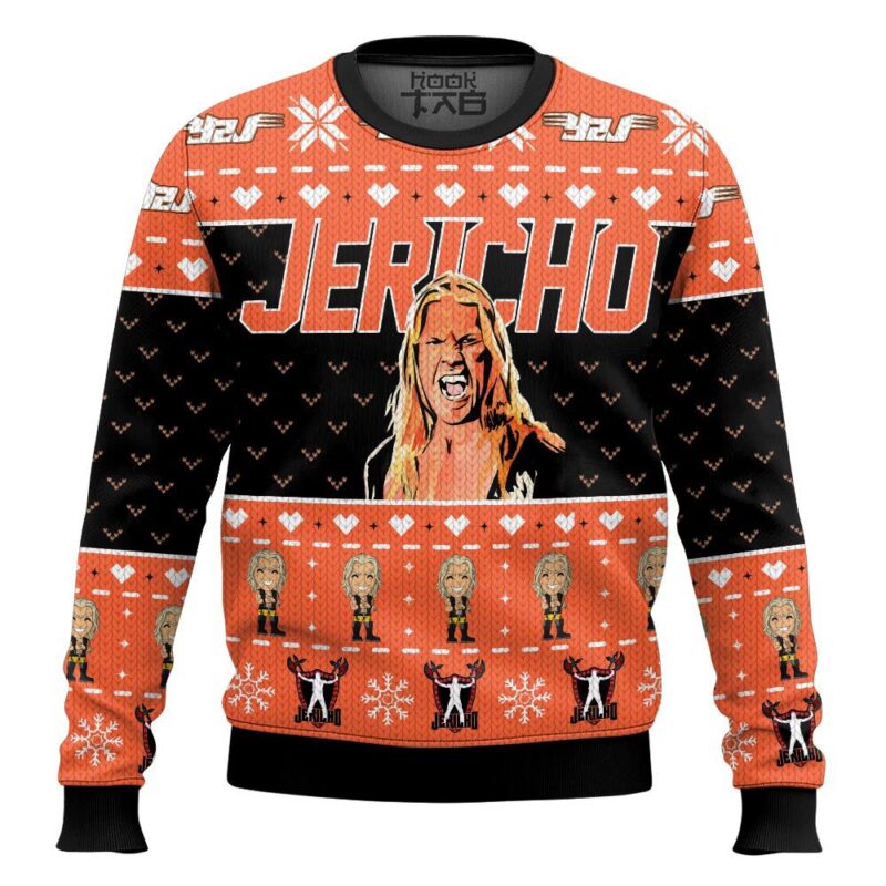 Hooktab Chris Jericho WWE Ugly Christmas Sweater