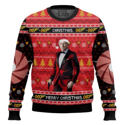 Hooktab Christmas 007 James Bond Ugly Christmas Sweater