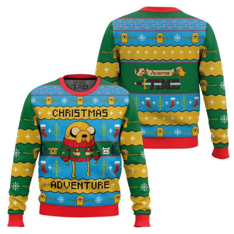 Hooktab Christmas Adventure Time Ugly Christmas Sweater Hooktab Christmas Adventure Time Ugly Christmas Sweater