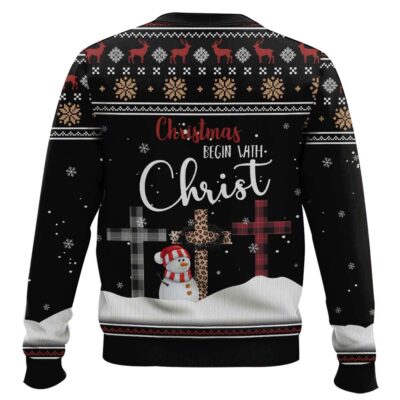 Hooktab Christmas Begin With Christ Ugly Christmas Sweater