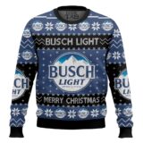 Hooktab Christmas Cheers With Busch Light Beer Ugly Christmas Sweater