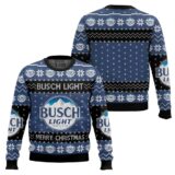 Hooktab Christmas Cheers With Busch Light Beer Ugly Christmas Sweater