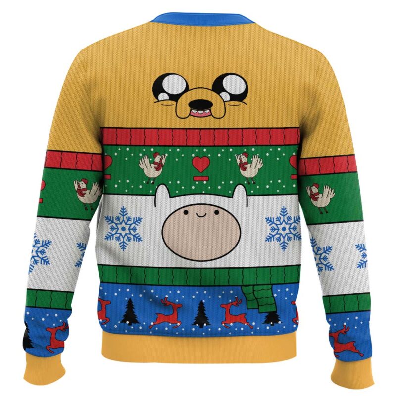 Hooktab Christmas Finn And Jake Adventure Time Ugly Christmas Sweater Hooktab Christmas Finn And Jake Adventure Time Ugly Christmas Sweater