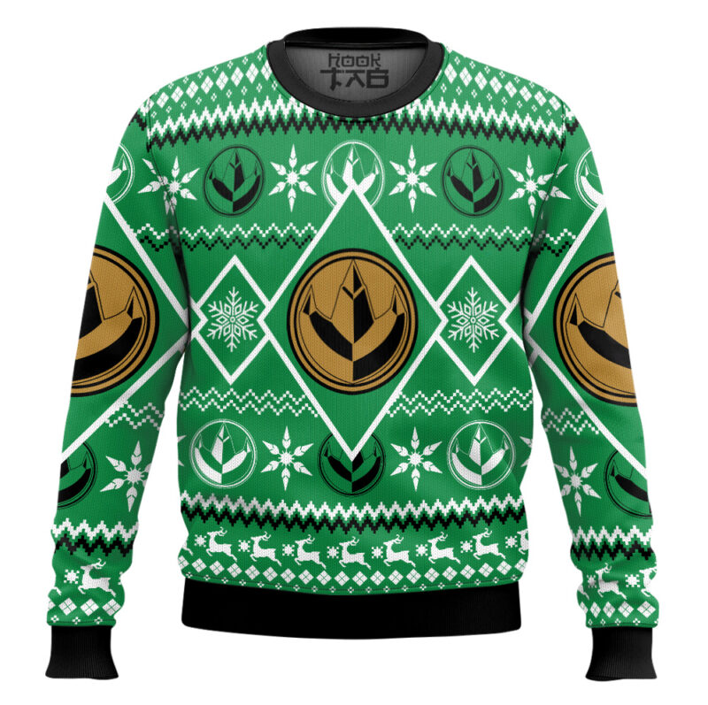 Hooktab Christmas Green Ranger Power Rangers Ugly Christmas Sweater